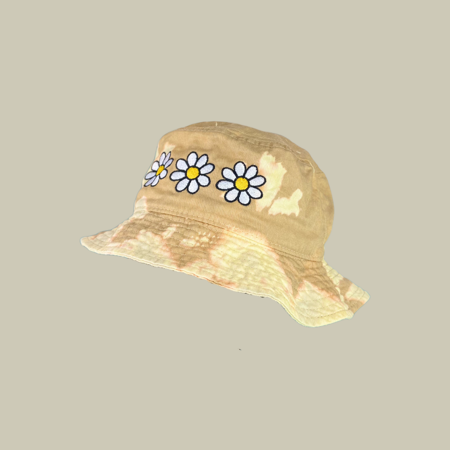 Unisex Tie Dye Bucket Hat with Daisy Embroidery