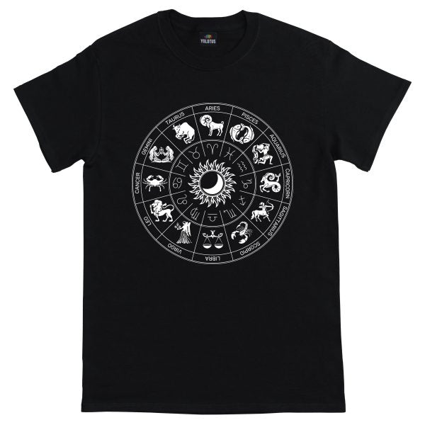 Zodiac Signs Horoscope Graphic T-Shirt in Black