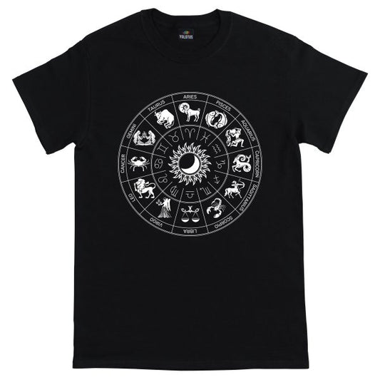 Zodiac Signs Horoscope Graphic T-Shirt in Black