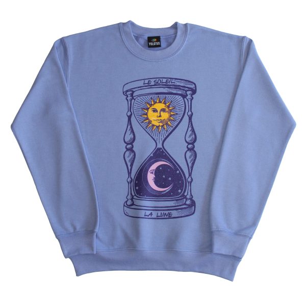 Unisex Sun and Moon Tarot Cards Graphic Sweatshirt in Purple