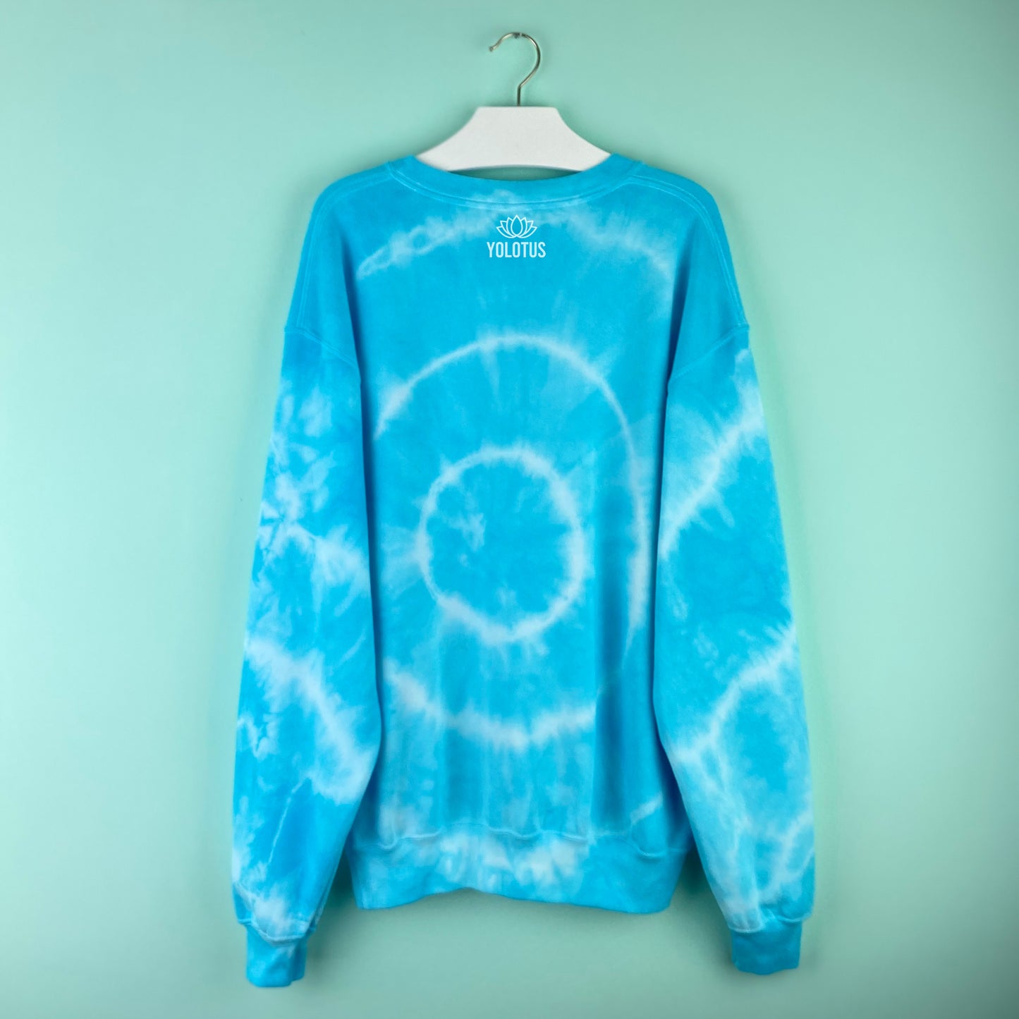 Unisex Smiley Face Daisy Tie Dye Pride Rainbow Embroidered Sweatshirt in Blue