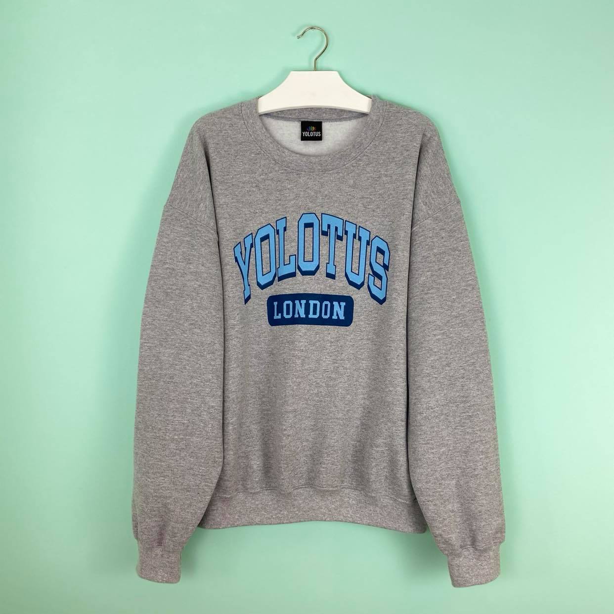 Yolotus London Varsity College Graphic Sweatshirt in Grey