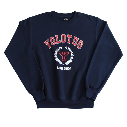 Yolotus London Varsity College Graphic Sweatshirt in Navy