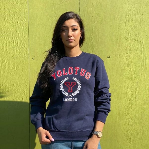 Yolotus London Varsity College Graphic Sweatshirt in Navy